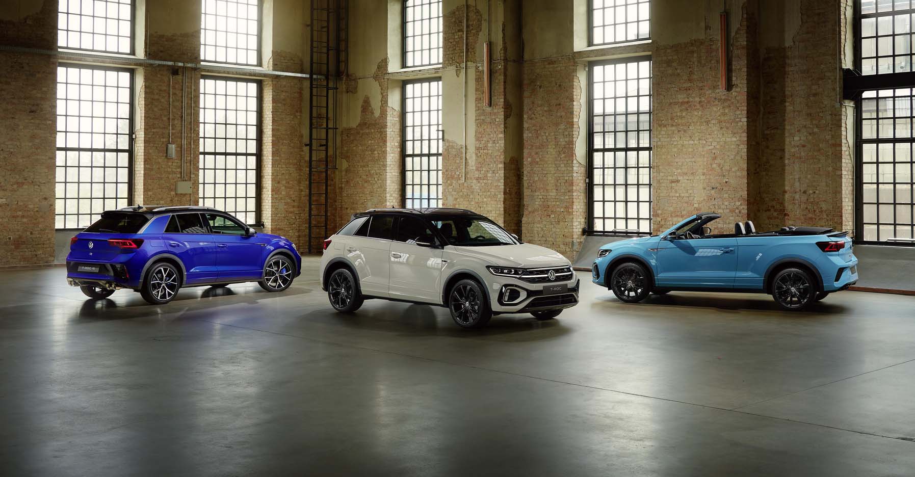 The new Volkswagen T-Roc R, T-Roc and T-Roc Cabriolet