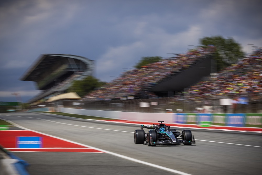 Formel 1 - Mercedes-AMG Petronas Motorsport, Großer Preis von Spanien 2024. George Russell Formula One - Mercedes-AMG Petronas Motorsport, Spanish GP 2024. George Russell