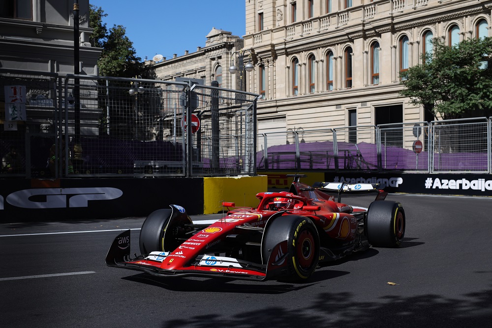 16 LECLERC Charles (mco), Scuderia Ferrari SF-24, action during the Formula 1 Azerbaijan Grand Prix 2024, 17th round of the 2024 Formula One World Championship from September 13 to 15, 2024 on the Baku City Circuit, in Baku, Azerbaijan - Photo DPPI