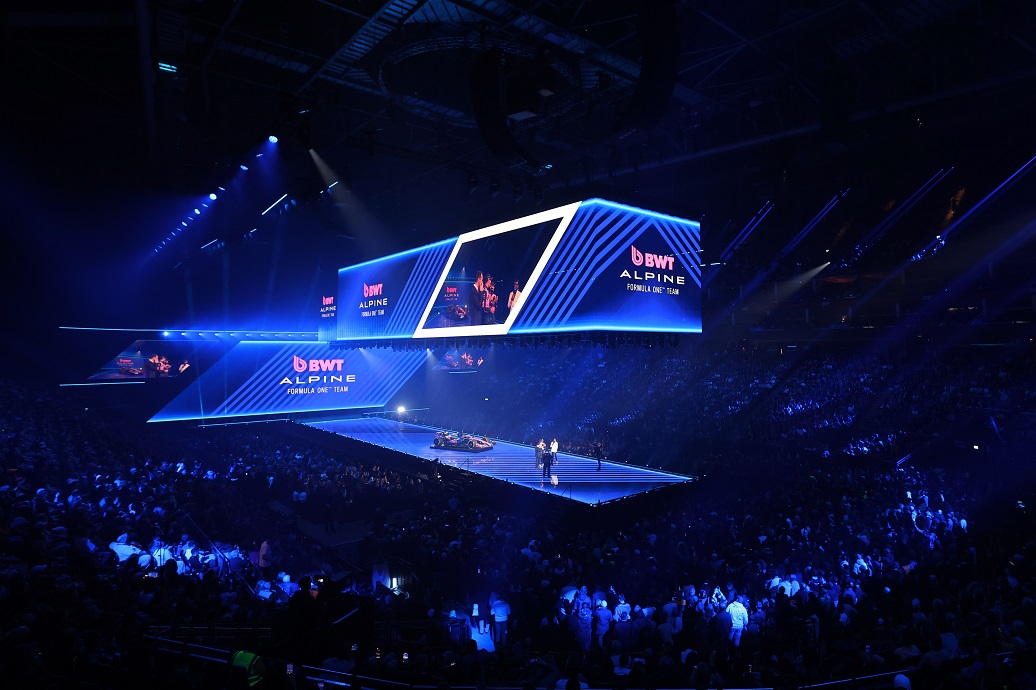 LONDON, ENGLAND - FEBRUARY 18: The Alpine F1 is presented during F1 75 Live at The O2 Arena on February 18, 2025 in London, England. (Photo by Clive Rose - Formula 1/Formula 1 via Getty Images)