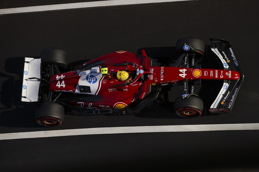 44 HAMILTON Lewis (gbr), Scuderia Ferrari SF-25, action during the Formula 1 Heineken Chinese Grand Prix 2025, 2nd round of the 2025 FIA Formula One World Championship from March 21 to 23, 2025 on the Shanghai International Circuit, in Shanghai, China - Photo Xavi Bonilla / DPPI