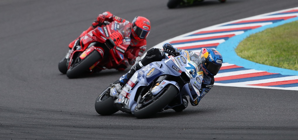 Alex Marquez at MotoGP World Championship Stop 02 on March 16, 2025 in Termas De Rio Hondo, Argentina. // Gold & Goose / Red Bull Content Pool // SI202503160504 // Usage for editorial use only //