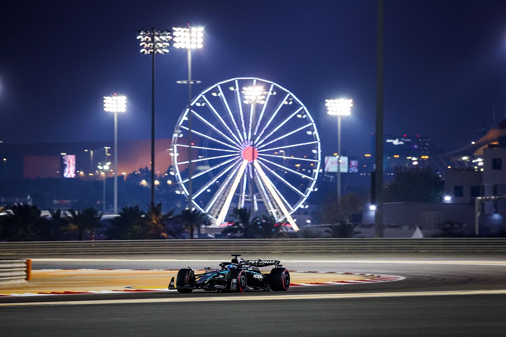 Formel 1 - Mercedes-AMG PETRONAS F1 Team, Bahrain Grand Prix 2025. George Russell Formula One - Mercedes-AMG PETRONAS F1 Team, 2025 Bahrain Grand Prix. George Russell