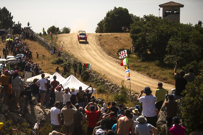 Ott Tänak (EST) Martin Järveoja (EST) Of team HYUNDAI SHELL MOBIS WORLD RALLY TEAM are seen performing during the World Rally Championship Italy in Olbia, Italy on 7,June. 2025 // Jaanus Ree / Red Bull Content Pool // SI202506070772 // Usage for editorial use only //