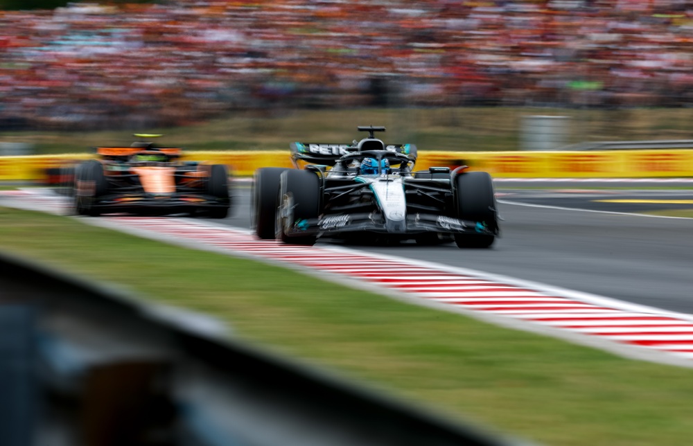 Formel 1 - Mercedes-AMG PETRONAS F1 Team, Großer Preis von Ungarn 2025. George Russell Formula One - Mercedes-AMG PETRONAS F1 Team, 2025 Hungarian Grand Prix. George Russell