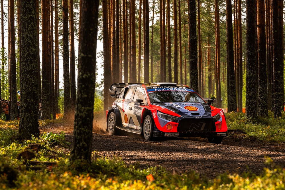 Ott Tänak (EST) Martin Järveoja (EST) Of Hyundai Shell Mobis World Rally Team are seen performing during the World Rally Championship Finland in Jyvasküla, Finland on 1,August, 2025 // Jaanus Ree / Red Bull Content Pool // SI202508012494 // Usage for editorial use only //