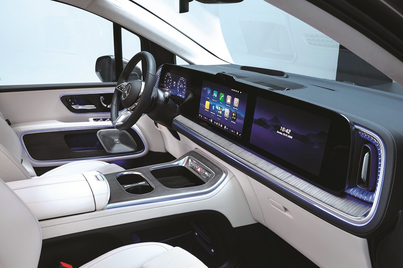 Der neue vollelektrische Mercedes-Benz VLE - Die Angaben sind vorläufig und wurden intern nach Maßgabe der Zertifizierungsmethode „WLTP-Prüfverfahren“ ermittelt. Es liegen bislang weder eine EG-Typgenehmigung noch eine Konformitätsbescheinigung mit amtlichen Werten vor. Abweichungen zwischen den Angaben und den amtlichen Werten sind möglich. The all-new electric Mercedes-Benz VLE - Figures are preliminary and were determined internally in accordance with the "WLTPtest procedure"certificationmethod. At present, there has been neither an EC typeapprovalnor a certificate ofconformitywith official values. There may be discrepancies between thefigures providedand the official values.