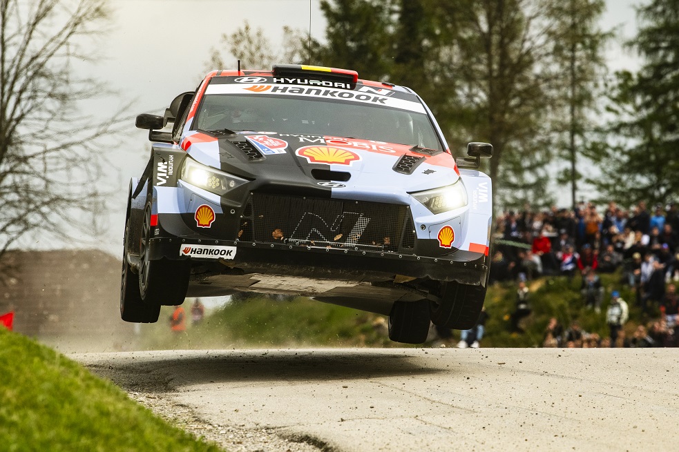 Thierry Neuville (BEL) and Martijn Wydaeghe (BEL) of Hyundai Shell Mobis World Rally Team seen during the World Rally Championship Croatia in Rijeka, Croatia on April 11, 2026 // Jaanus Ree / Red Bull Content Pool // SI202604110185 // Usage for editorial use only //